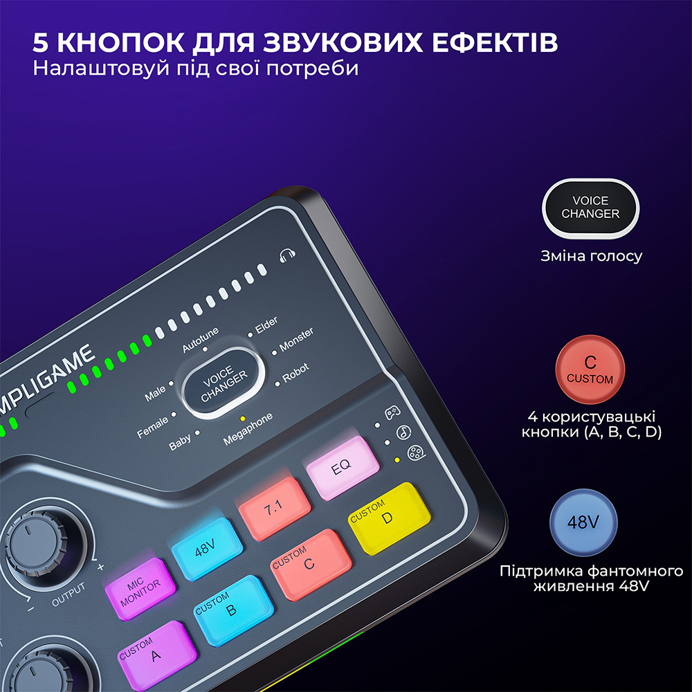 Замовити Мікшерний пульт FIFINE Black (SC8)