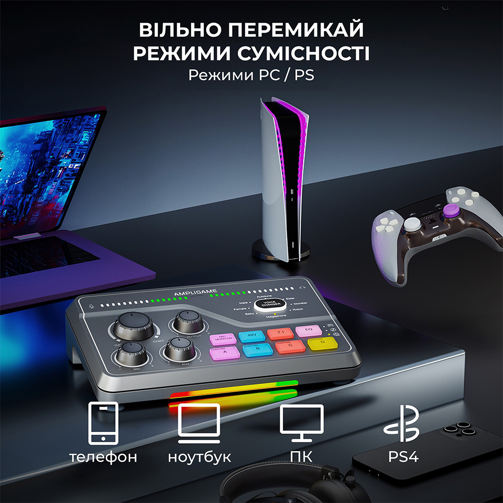 В інтернет магазині Мікшерний пульт FIFINE Black (SC8)