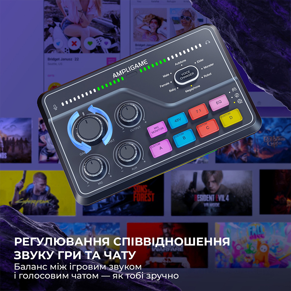Зовнішній вигляд Мікшерний пульт FIFINE Black (SC8)