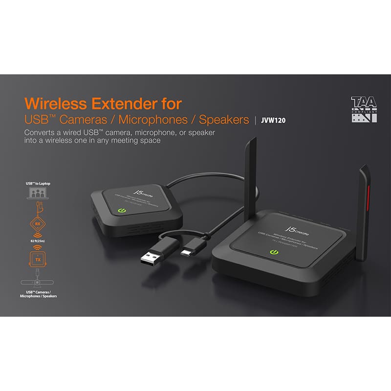 Удлинитель мультимедиа J5CREATE Black (JVW120-N) Цвет черный