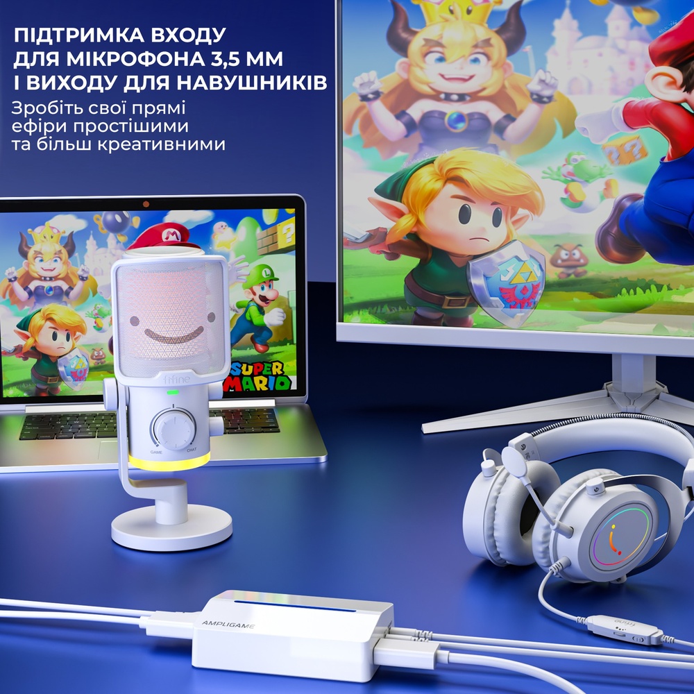 Зовнішній вигляд Пристрій захоплення відео FIFINE White (V3W)