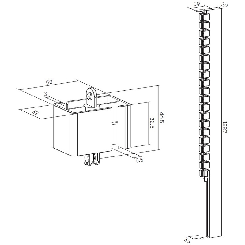 Фото Органайзер для кабелю OFFICEPRO Black (CM370B)