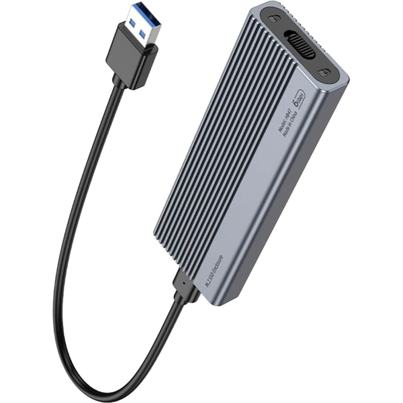 Внешний карман HOCO HB47 M.2 SSD Enclosure Metal Gray (6942007632355)