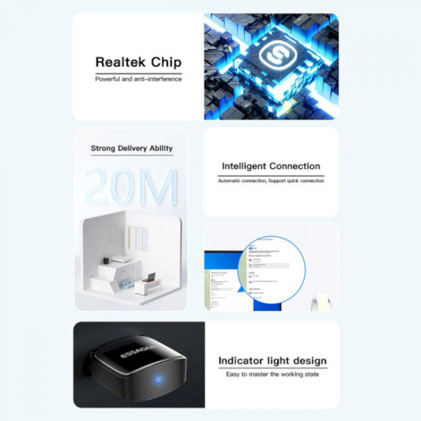 Внешний вид Bluetooth-адаптер ESSAGER Starlord USB Bluetooth 5.0 Black (EBT50-XJ01-Z)