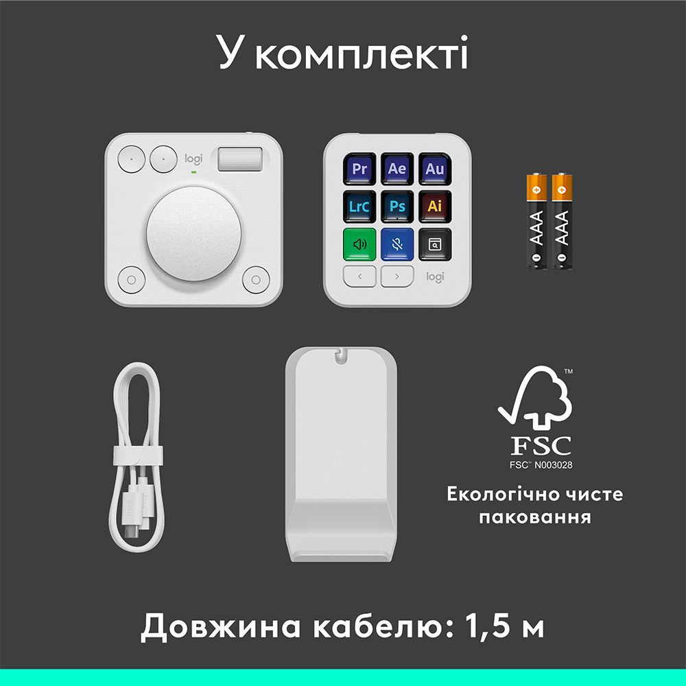 Внешний вид Консоль LOGITECH MX Creative Console Pale Grey (920-012932)