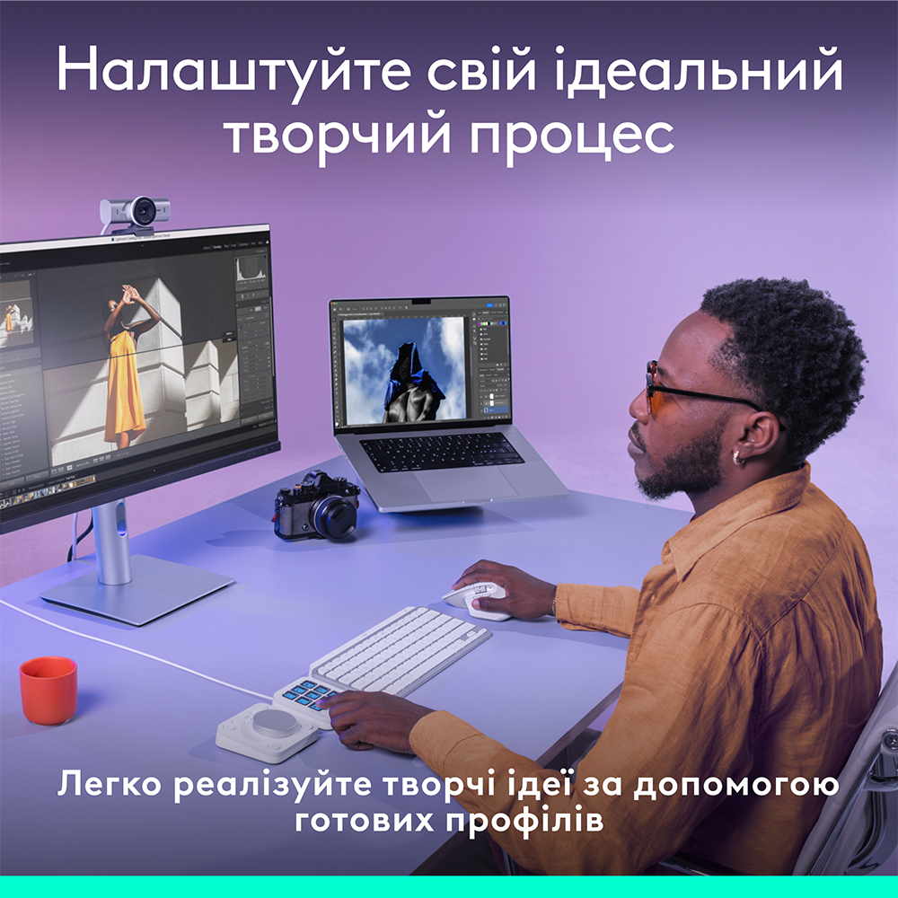 Консоль LOGITECH MX Creative Console Pale Grey (920-012932) Материал пластик