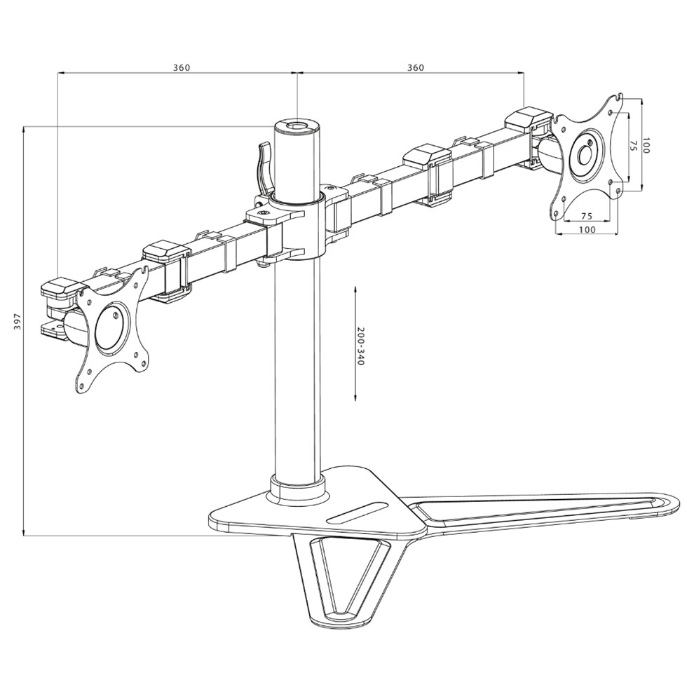 Кронштейн IIYAMA DS1002D-B1 Стандарт VESA 75 x 75