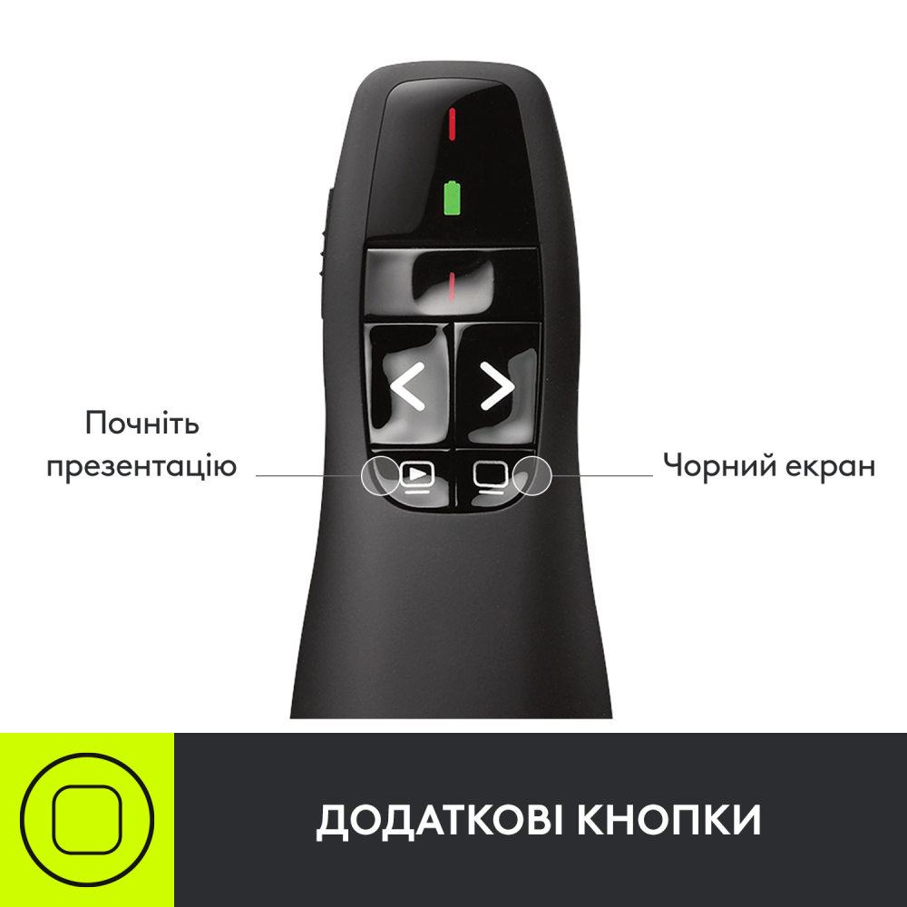 Фото Лазерна указка LOGITECH Wireless Presenter R400 (910-001357)