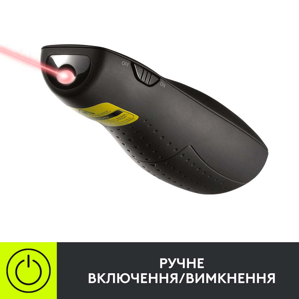 Зовнішній вигляд Лазерна указка LOGITECH Wireless Presenter R400 (910-001357)