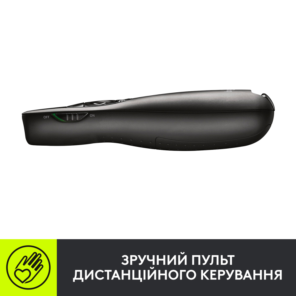 Лазерна указка LOGITECH Wireless Presenter R400 (910-001357) Розміри 38 x 115 x 27 мм