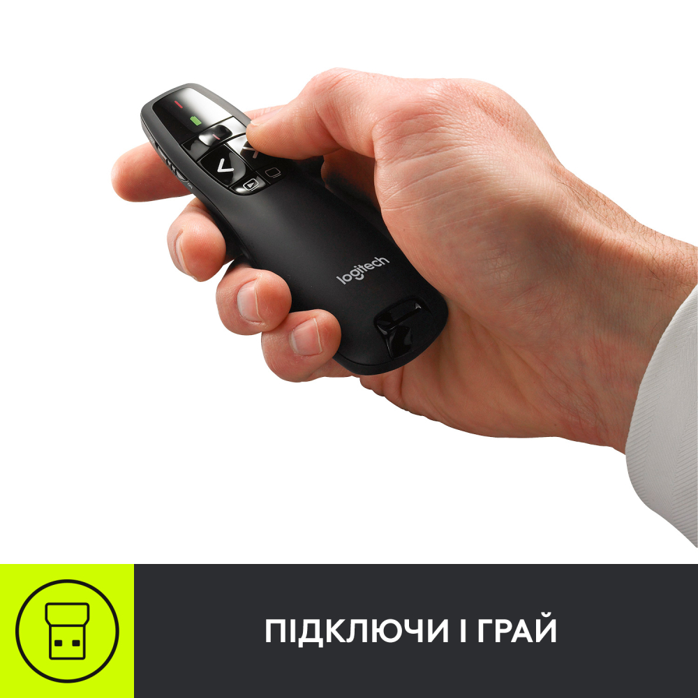 Фото 2 Лазерна указка LOGITECH Wireless Presenter R400 (910-001357)