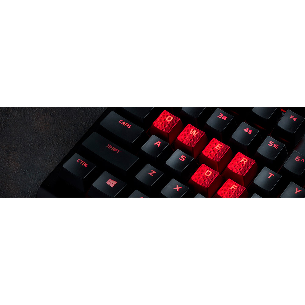 Сменные клавиши HYPERX FPS&MOBA Gaming Keycaps Kit Red (HXS-KBKC1) Основные характеристики совместимость: с клавиатурами HyperX, комплектация: 8 кнопок красного цвета, ключ для смены кнопок, вес 50 г