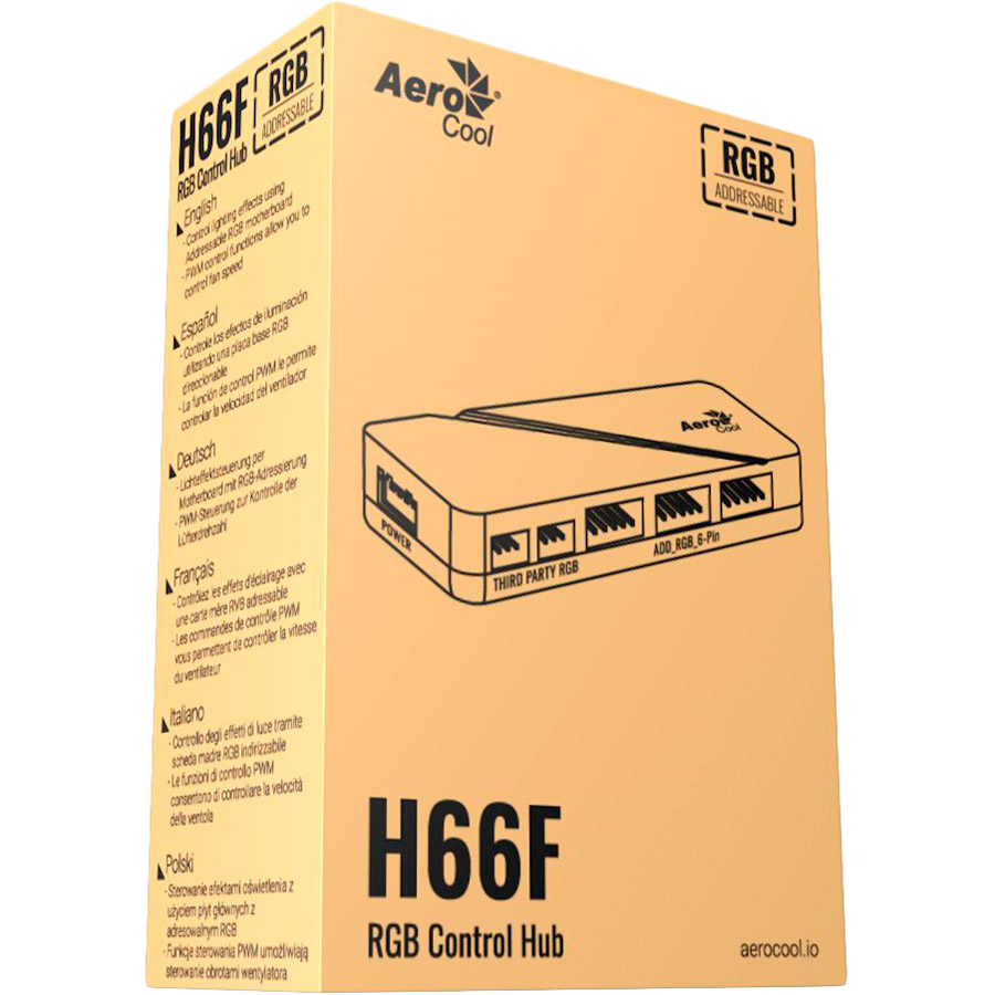 Фото 3 Хаб для управления RGB-подсветкой Aerocool H66F 6 x 6-pin ARGB + 2 x 3-pin 5V (H66F HUB)