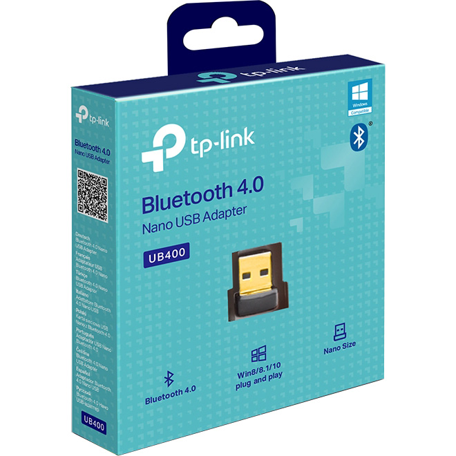 Bluetooth-адаптер TP-LINK Bluetooth 4.0 nano (UB400) Основні характеристики Bluetooth 4.0 LE, сумісність – Windows XP/7/8.X/10, радіус дії – 10 м