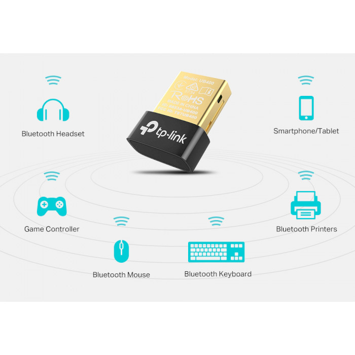 Bluetooth-адаптер TP-LINK Bluetooth 4.0 nano (UB400) Матеріал пластик