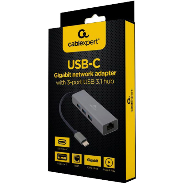Док-станція CABLEXPERT A-CMU3-LAN-01 Black Тип док-станція