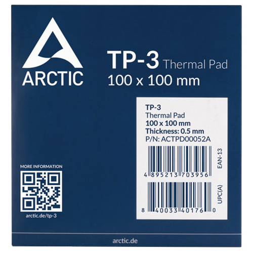 Термопрокладка ARCTIC TP-3 100x100x0.5 мм (ACTPD00052A) Тип термопрокладки