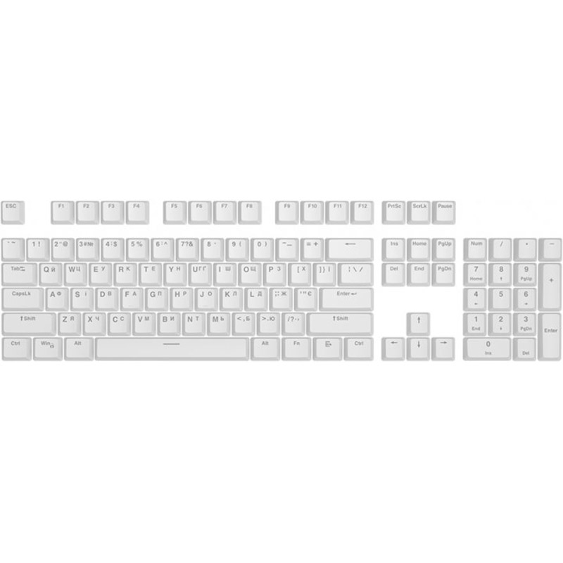 Набір кейкапів Hator First Ukrainian PBT keycaps UKR/ENG/rU White (HTS-136)