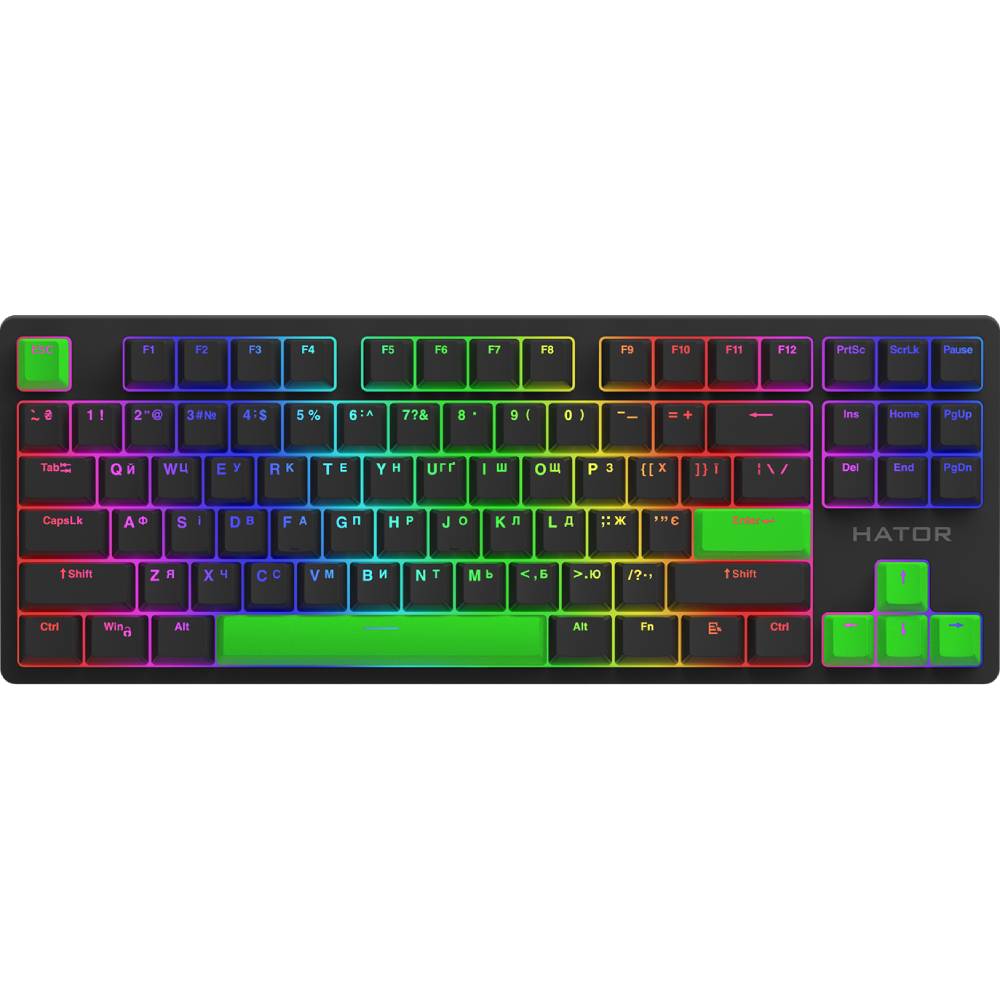 Набор кейкапов HATOR Green Lime PBT keycaps (HTS-710) Основные характеристики 8 шт.