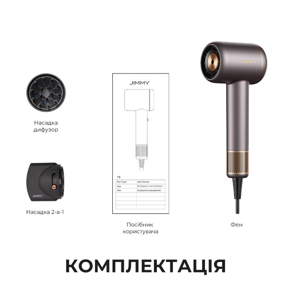 Зображення Фен JIMMY F8 Grey