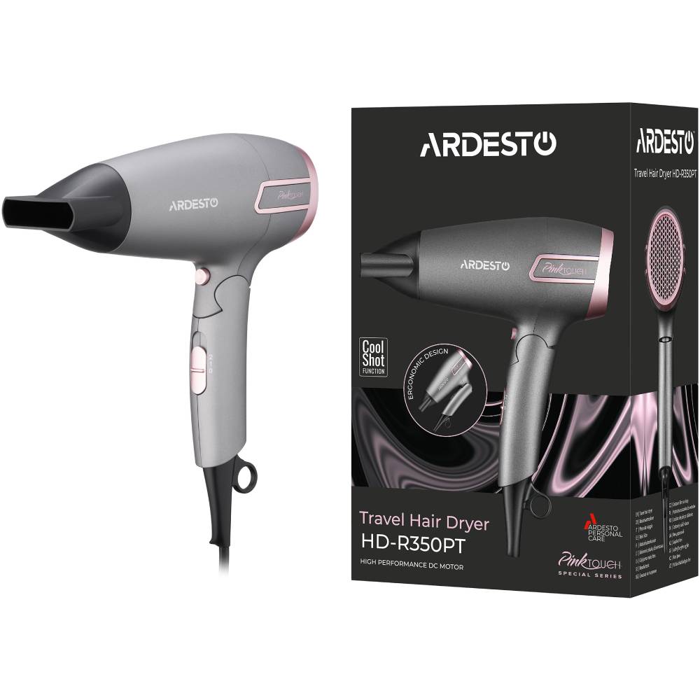 Изображение Фен ARDESTO HD-R350PT Pink Touch Pink/Grey