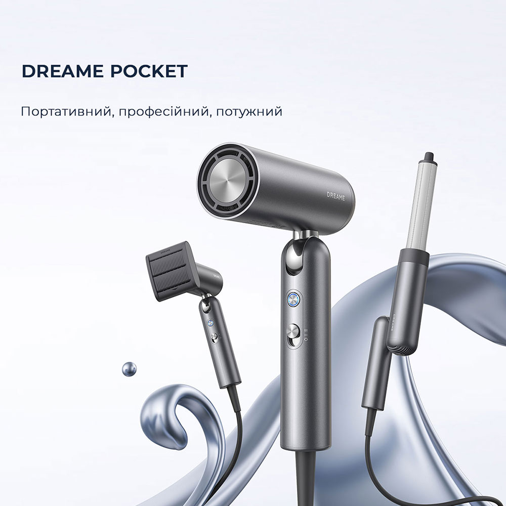 Фото 1 Фен DREAME Pocket Hair Dryer Gray (AHD51-GR)