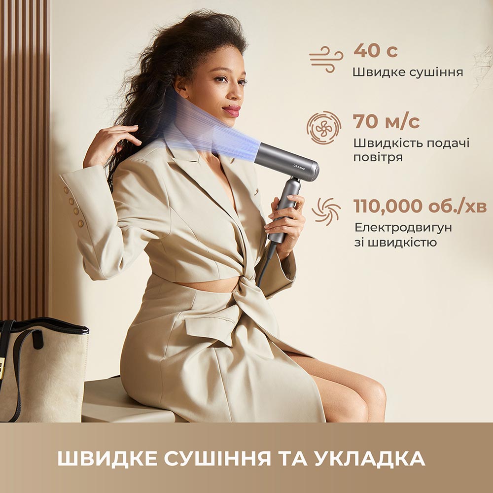 Зовнішній вигляд Фен-стайлер DREAME Pocket Titanium (AHD51-TI)