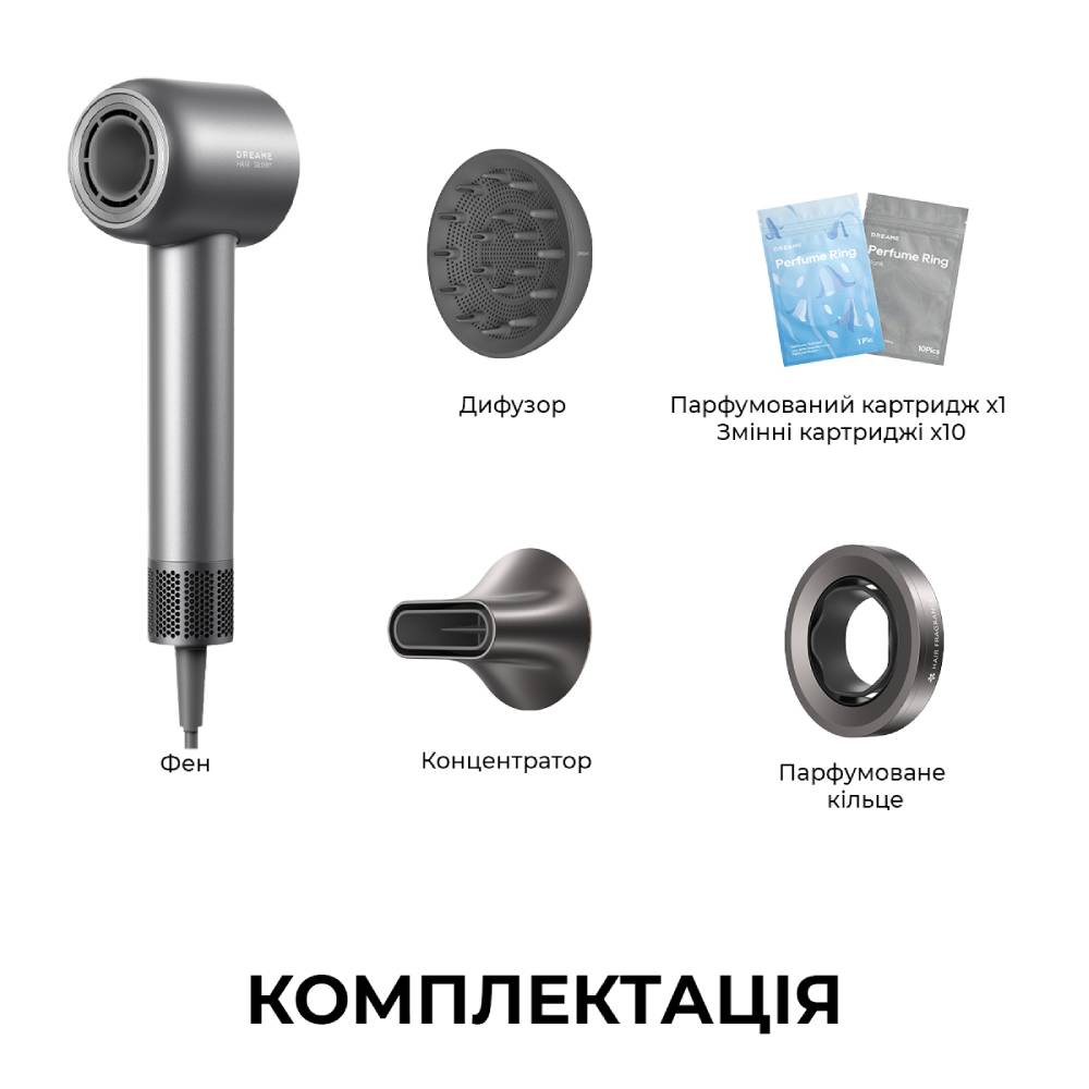 Зображення Фен DREAME Glory Mix Black (AHD18-BK)