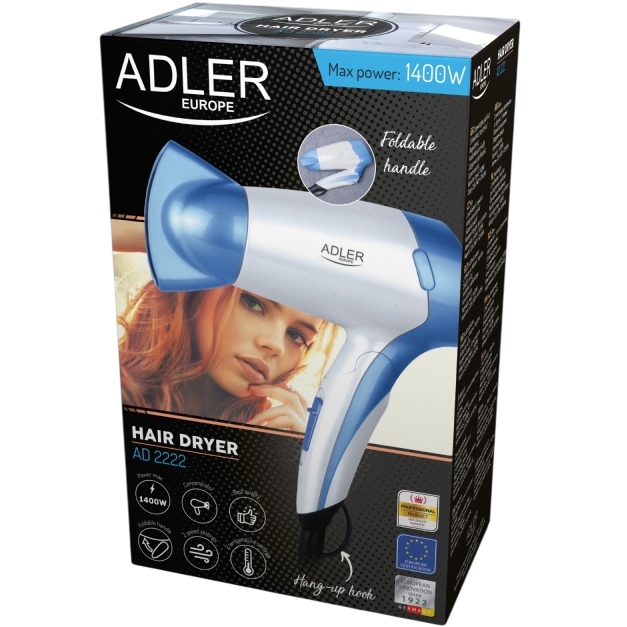 Зовнішній вигляд Фен ADLER AD 2222 white