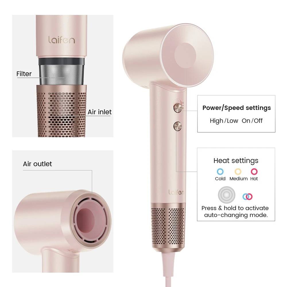 В Украине Фен LAIFEN Swift Premium Platinum Pink (LF03-PPG-EU)