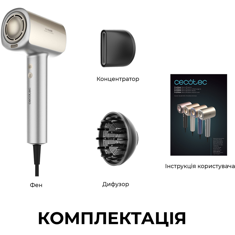 В Украине Фен CECOTEC DryGlam Nano Plasma Aluminum (A01_EU01_101440)
