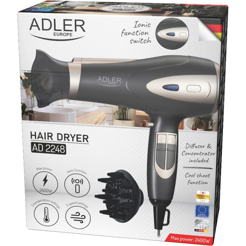 Фото Фен ADLER AD 2248 Grey Champane (AD2248G)