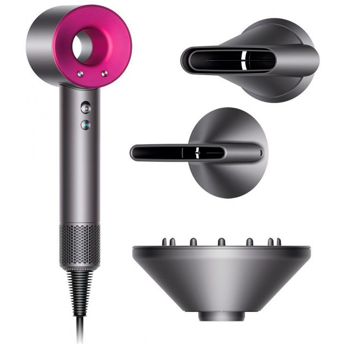 Зовнішній вигляд Фен DYSON Supersonic HD01 Фуксія в рожевому чохлі (ДС312348-01)