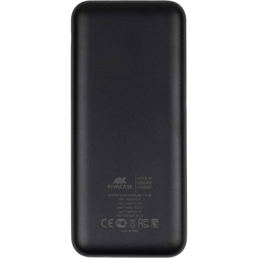 Powerbank RIVACASE RIVAPOWER VA2081 20000 мАч Black Торговая марка RIVACASE