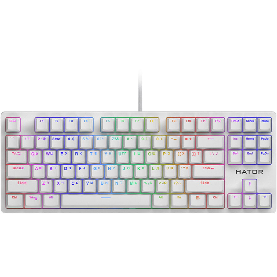 Клавіатура HATOR Rockfall EVO TKL Optical White (HTK-631)