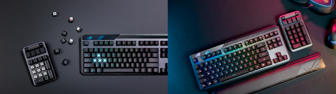 Клавиатура ASUS ROG CLAYMORE II RD RGB USB/WL EN Black (90MP01W0-BKUA01 ...
