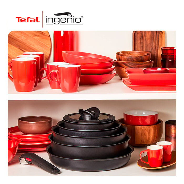 Tefal - Juego de vajilla 10 pz INGENIO EMOTION acero inoxidable